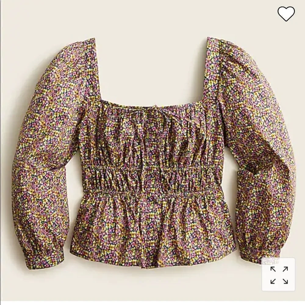 J Crew Liberty Busy Izzy Cinched Waist Top NWT